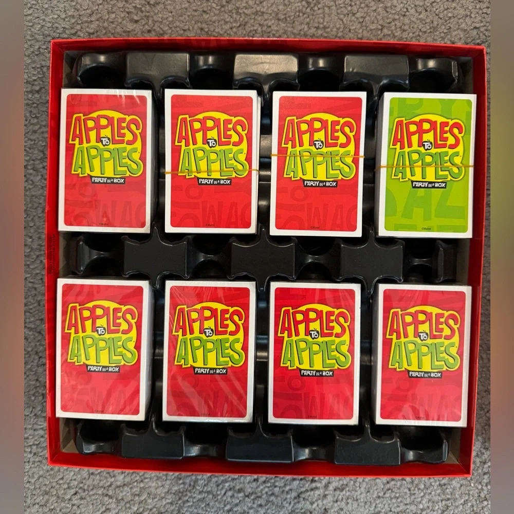 Apples to Apples Party Box Game - Complete & 5 Unopened Card Packs